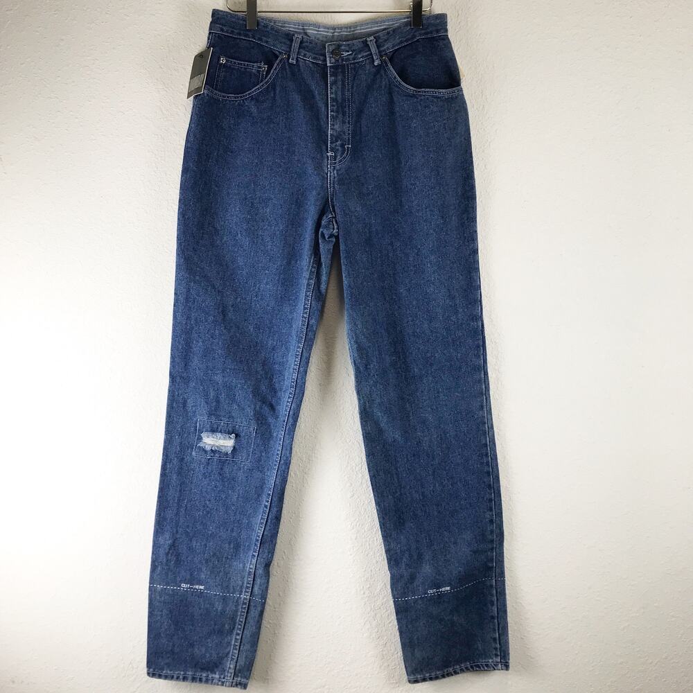 Vintage NWT Unionbay Men's Loose Fit Jeans Cut-Line Stone Wash Deadstock 30.5"W